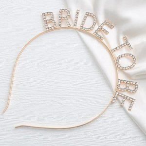 12th Tribe Bride To Be Gold Rhinestone Headband